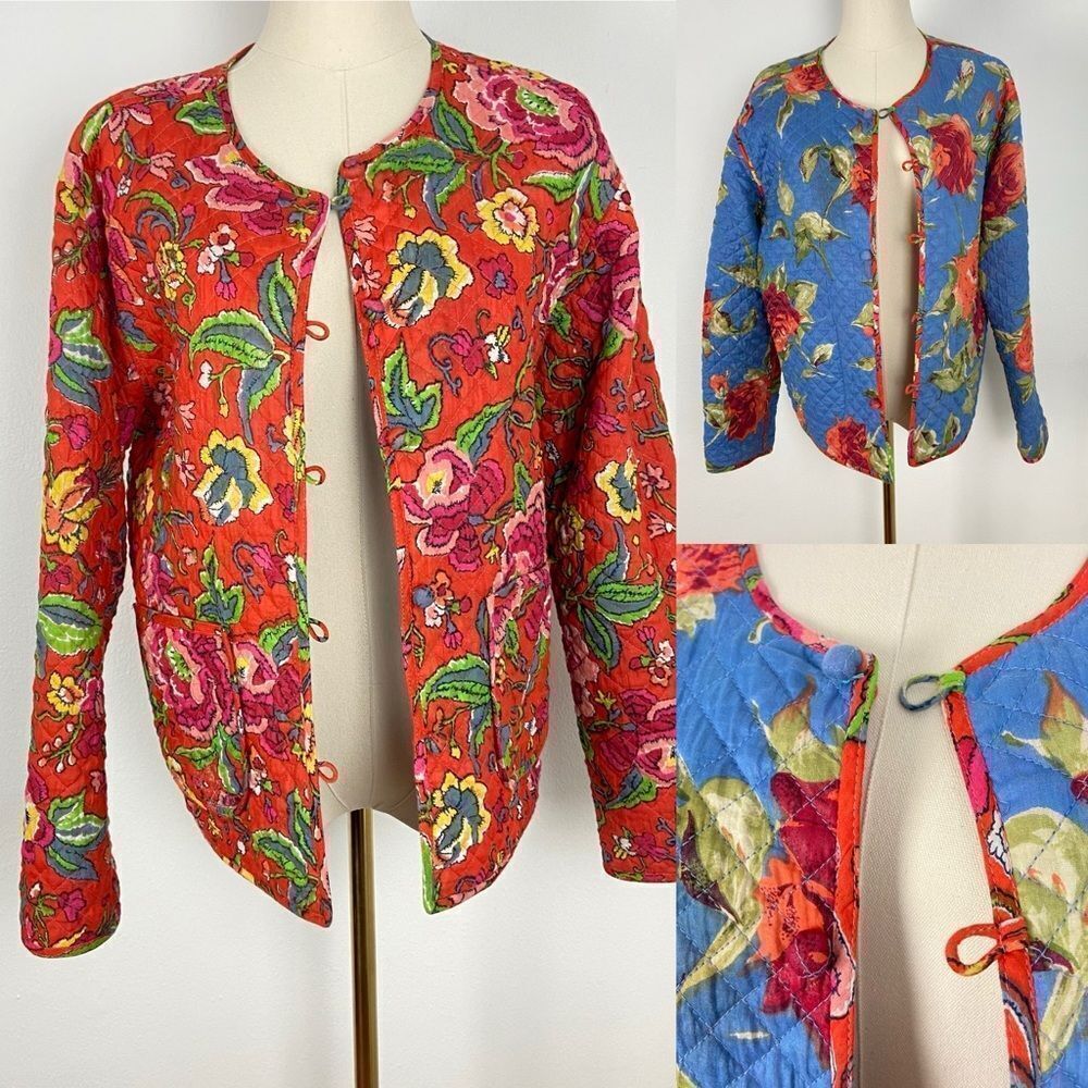 Hand Crafted Floral Multicolor Jacket - image 1